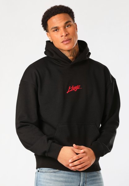 HUGO RED Relaxed-Fit Hoodie aus Baumwoll-Terry mit Logo-Prints 10755320