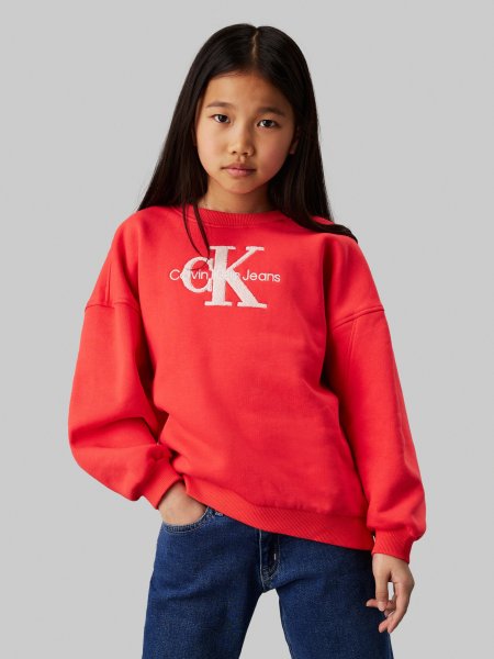 CALVIN KLEIN Oversized Logo-Sweatshirt aus Fleece 10758475