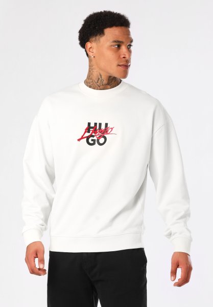 HUGO RED Relaxed-Fit Sweatshirt aus Baumwoll-Terry mit Doppel-Logo 10755329