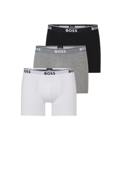 BOSS DREIER-PACK BOXERSHORTS AUS STRETCH-BAUMWOLLE MIT LOGOS 10679614