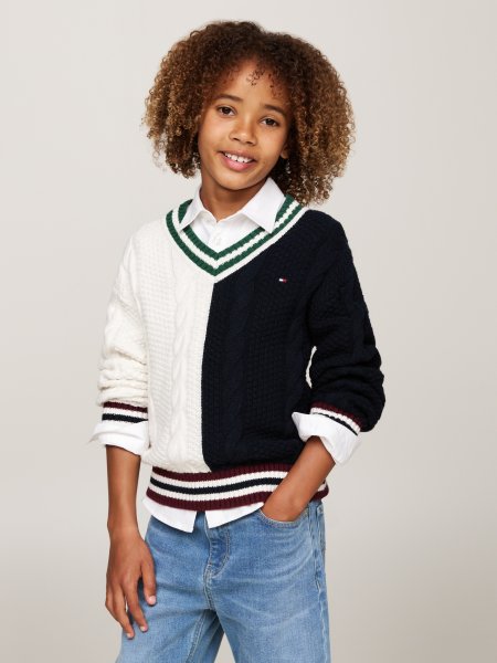 TOMMY HILFIGER V-Ausschnitt Pullover 10758358