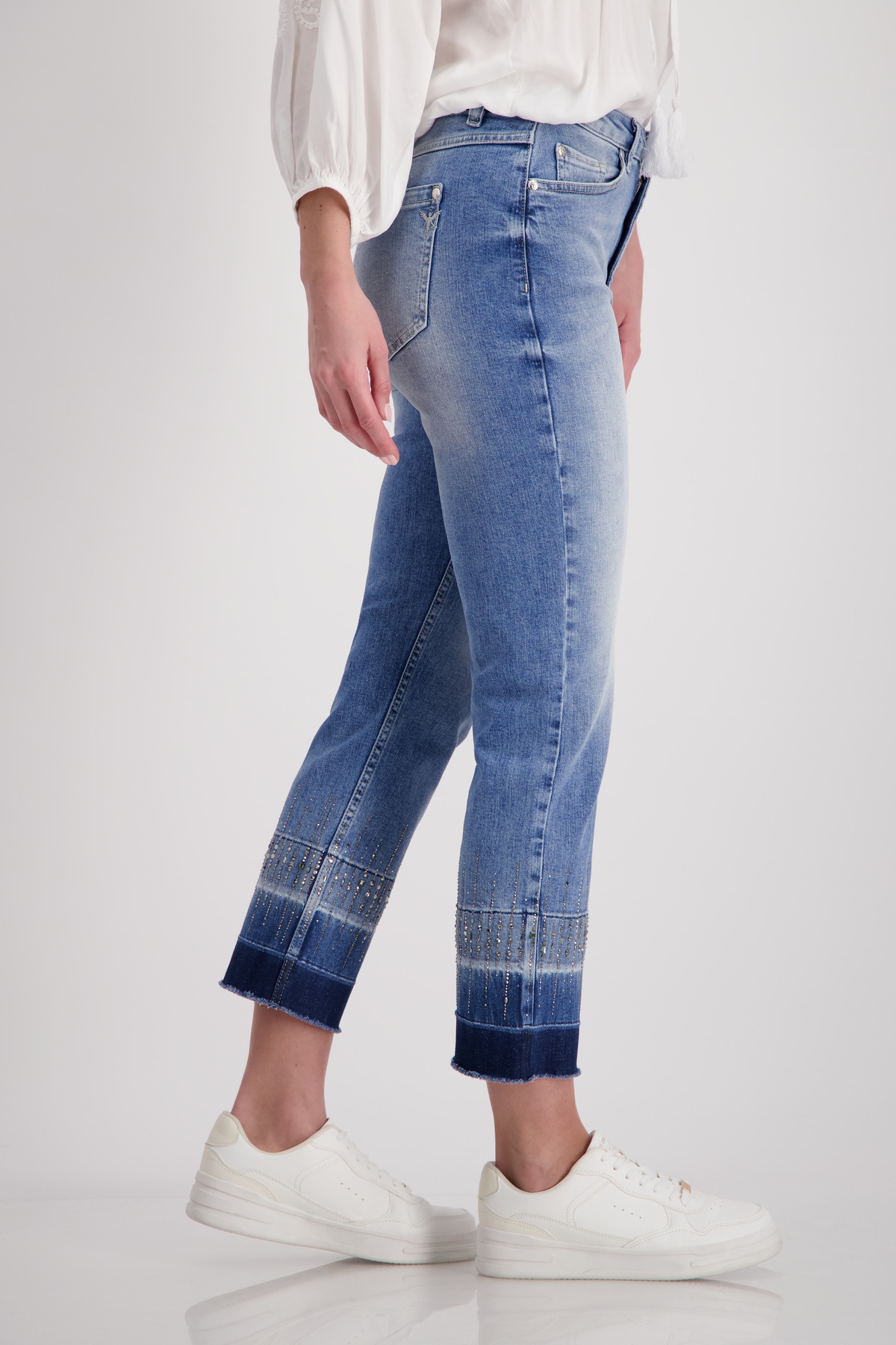 MONARI 7/8 Bootcut Jeans mit Strass Steinen 10751312