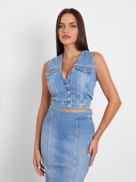 GUESS Cropped Jeansweste 10759492