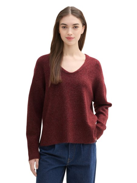 TOM TAILOR DENIM Relaxed Strickpullover mit V-Ausschnitt 10783167