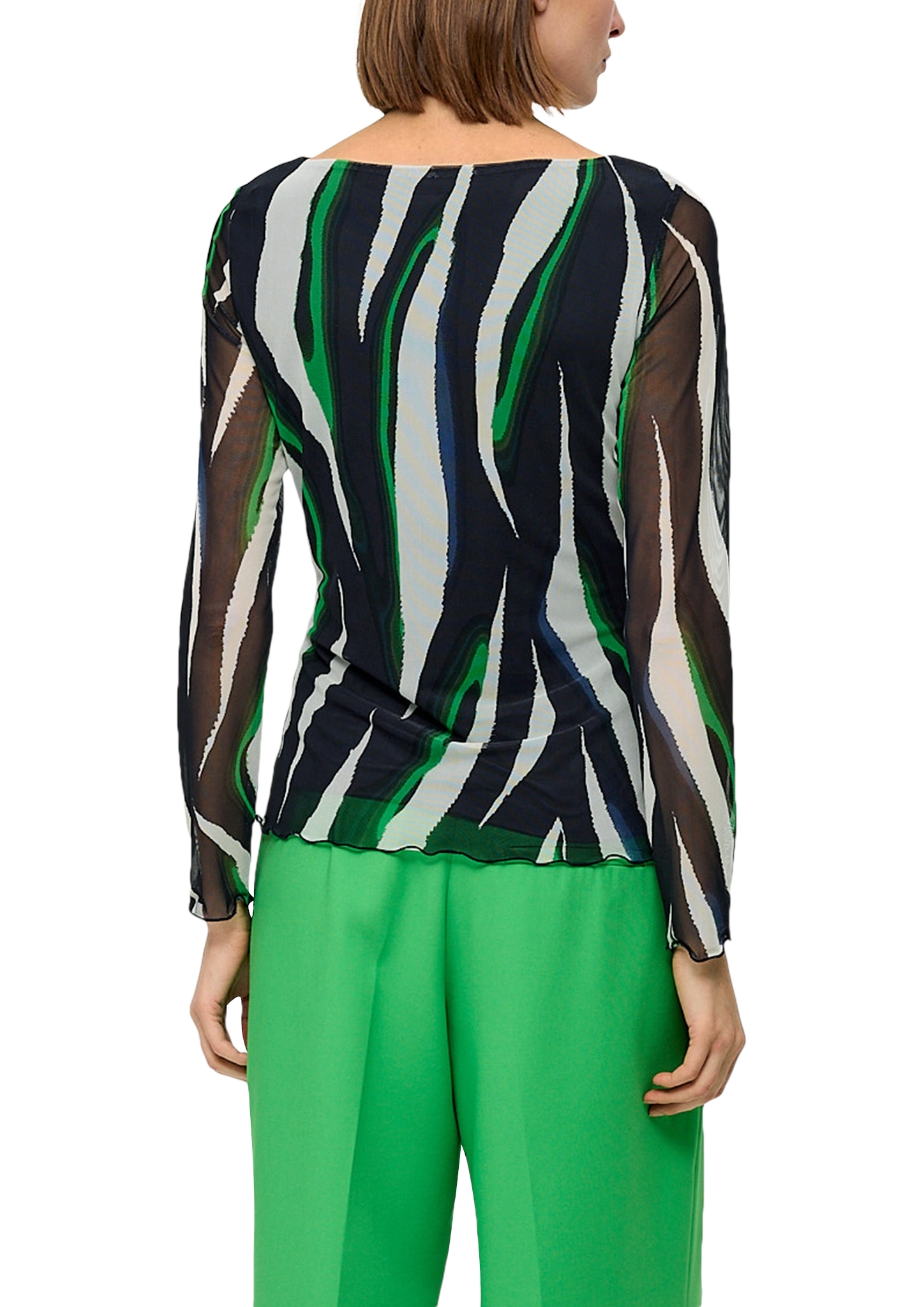 S.OLIVER BLACK LABEL Mesh-Shirt mit All-over-Print 10741666 kaufen 