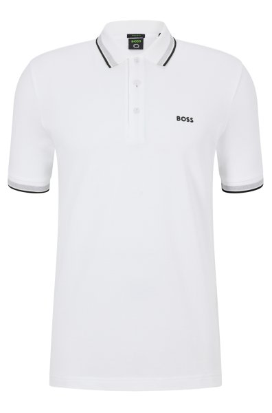 BOSS GREEN POLOSHIRT AUS BIO-BAUMWOLLE MIT KONTRASTFARBENEN LOGO-DETAILS 10645698