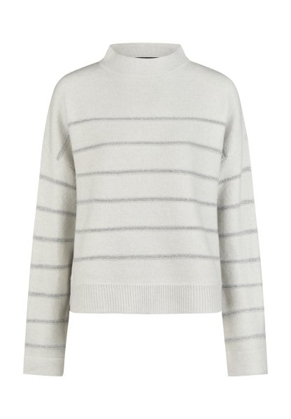 MARC AUREL Turtle-Pullover mit Lurex-Ringeln 10780232