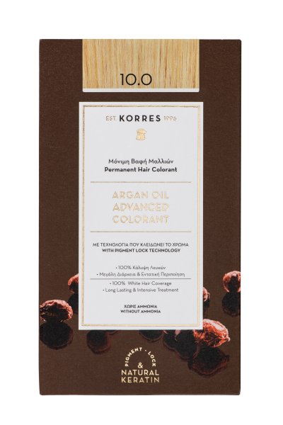 KORRES ARGAN OIL Hochentwickelte Haarcoloration Platinum Blonde / Platinblond 10.0