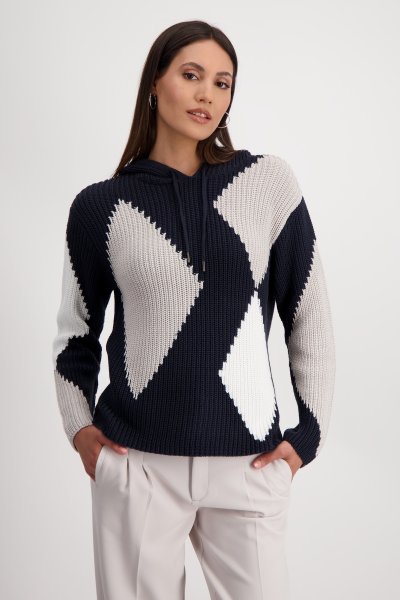 MONARI Kapuzenpullover mit Rauten 10789610