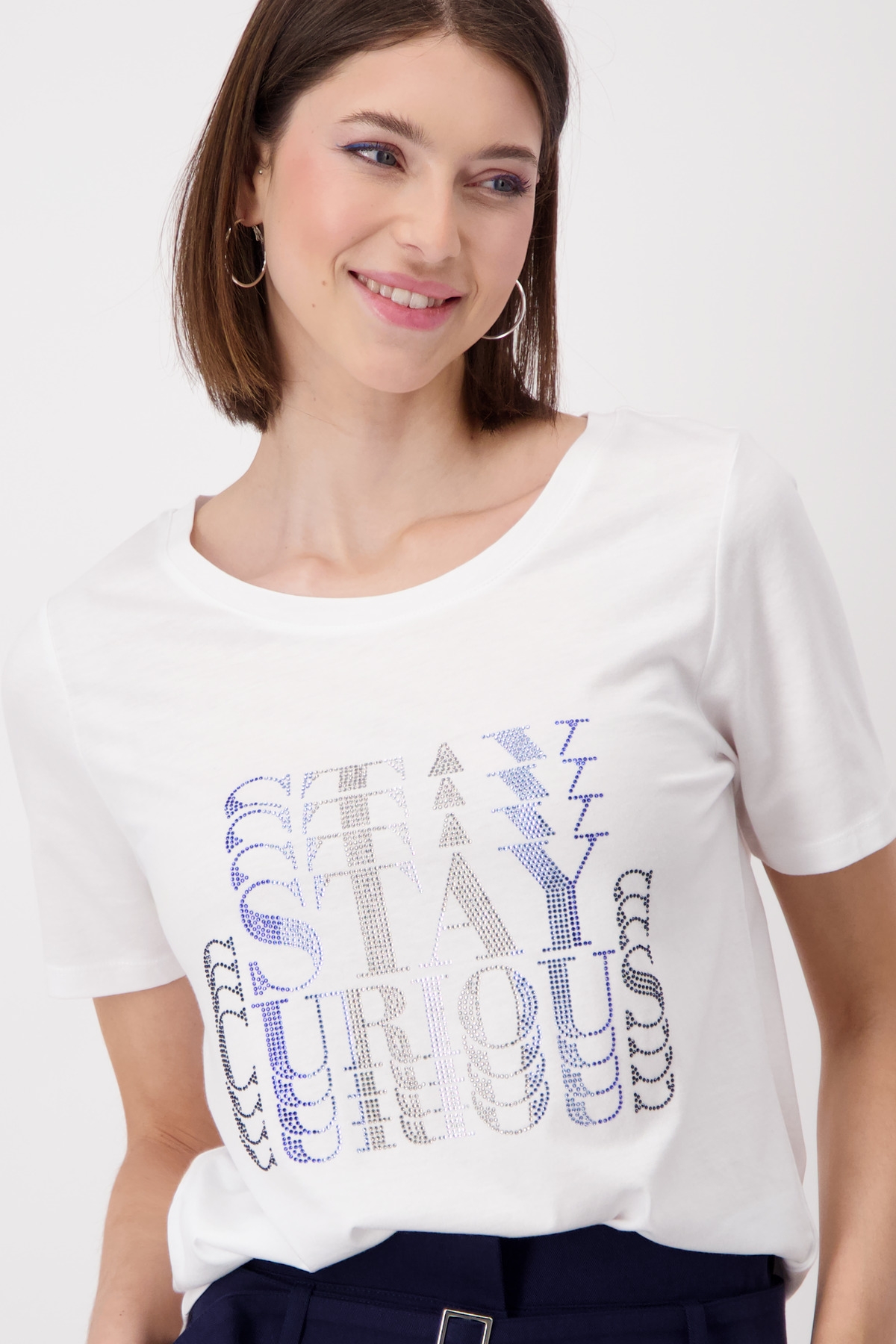 MONARI T-Shirt mit Strass Schrift 10751333