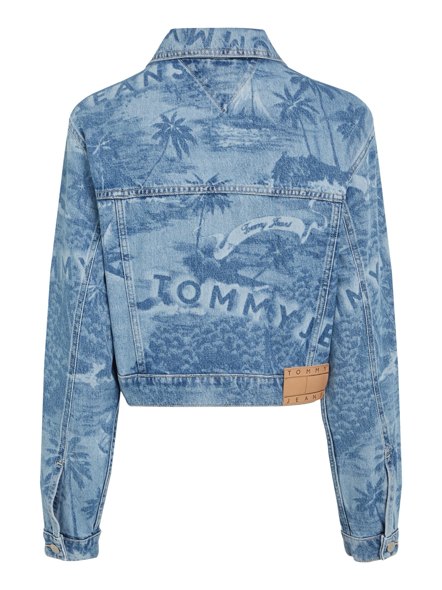 TOMMY JEANS Cropped Fit Jeansjacke mit Hawaii-Print 10735037