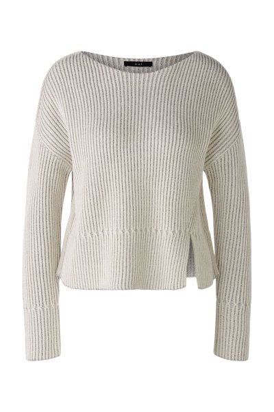 OUI Pullover Baumwollmischung mit Glanzgarn 10781631