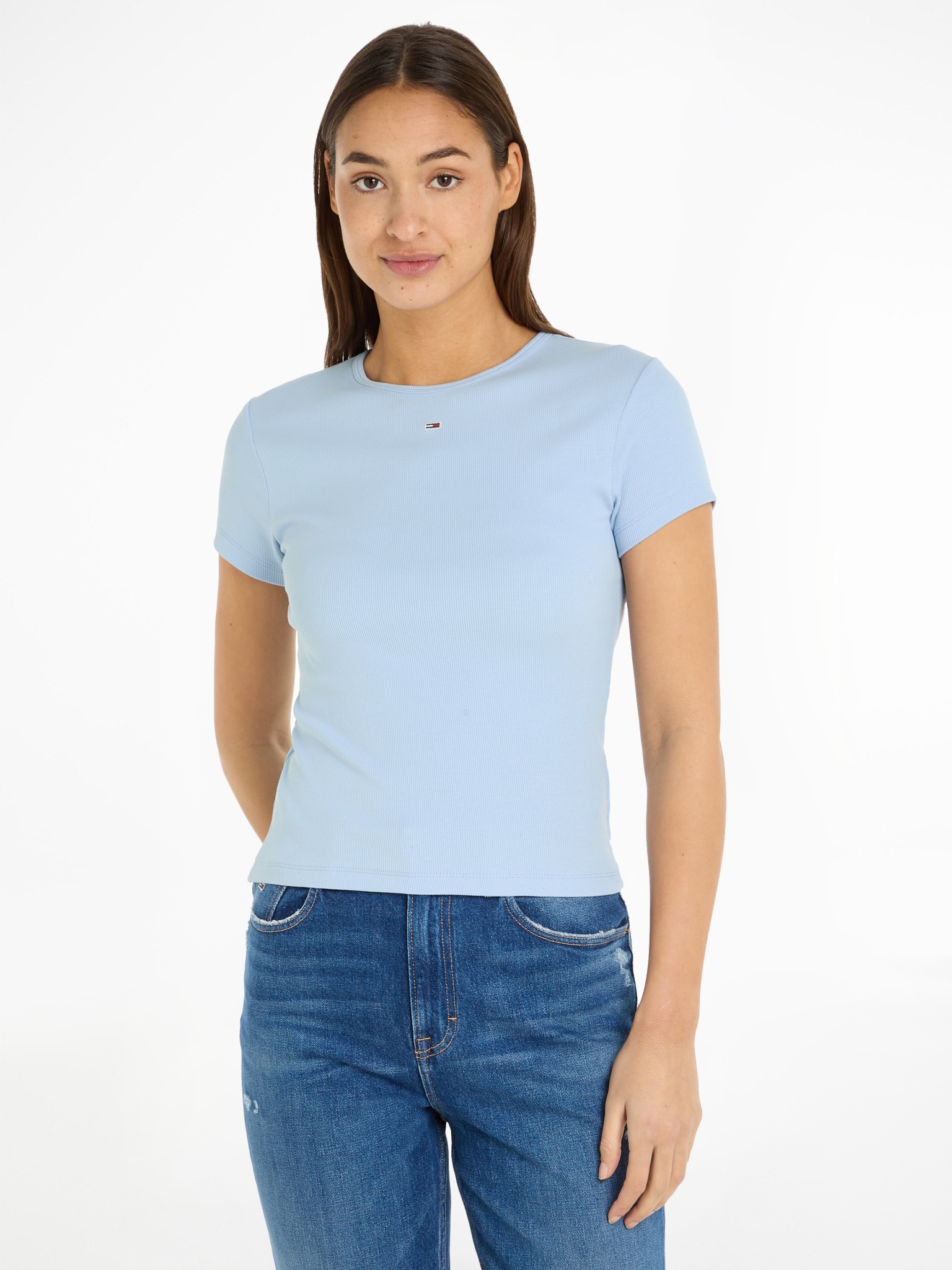 TOMMY JEANS ESSENTIAL FIGURBETONTES RIPPSTRICK-T-SHIRT 10674701