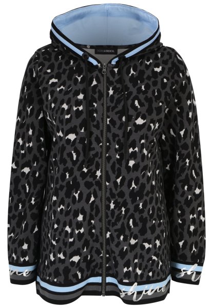 DORIS STREICH Hoody-Jacke mit Leo-Print aus Wirkware 10766894