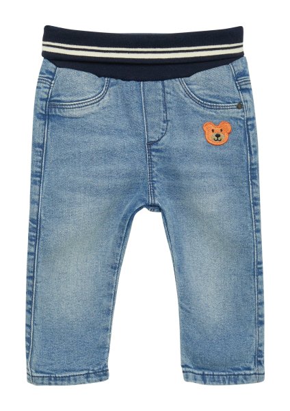 S.OLIVER Bequeme Jeans mit Umschlagbund und Bären-Patch 10765086