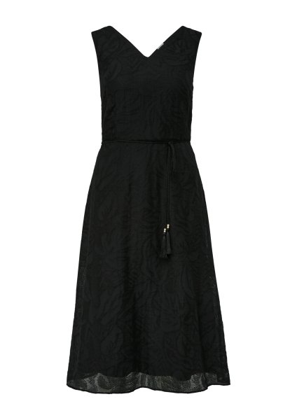 S.OLIVER BLACK LABEL Kleid mit Kordelzug und verdecktem Reißverschluss 10751822