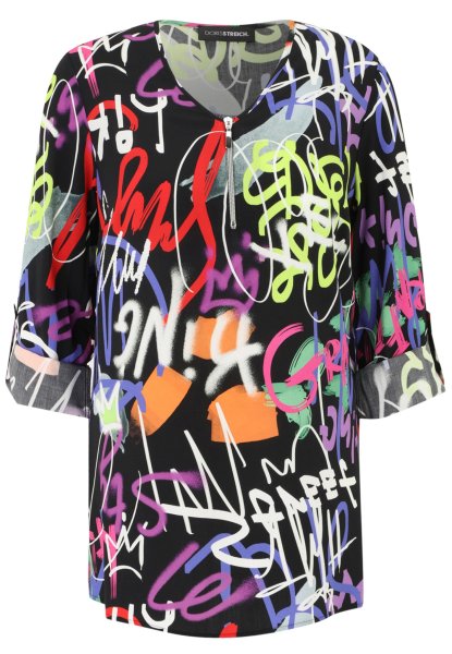 DORIS STREICH Bluse mit Graffiti-Print 10766891