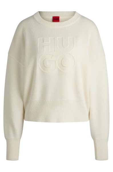 HUGO RED Relaxed-Fit Pullover mit Stack-Logo-Prägung 10769537