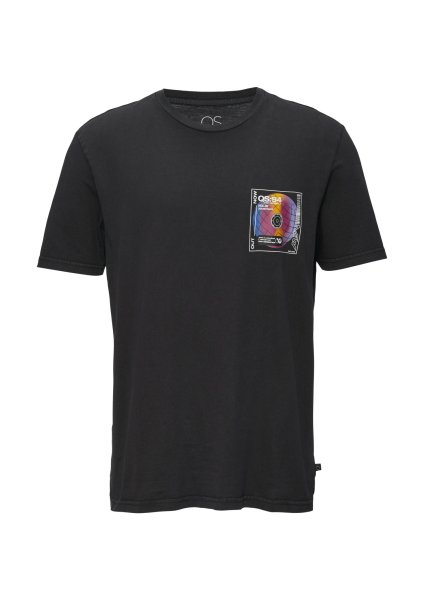 QS Gewaschenes T-Shirt mit Front- und Rückenprint 10764713