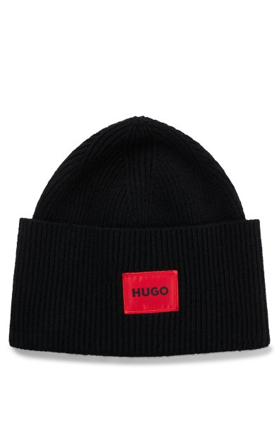 HUGO RED Gestrickte Beanie-Mütze mit Rippenmuster 10717124