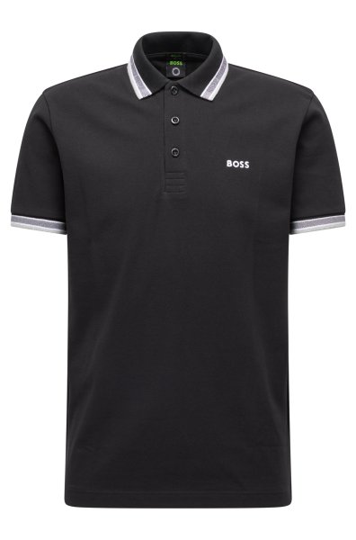 BOSS GREEN POLOSHIRT AUS BIO-BAUMWOLLE MIT KONTRASTFARBENEN LOGO-DETAILS 10645698