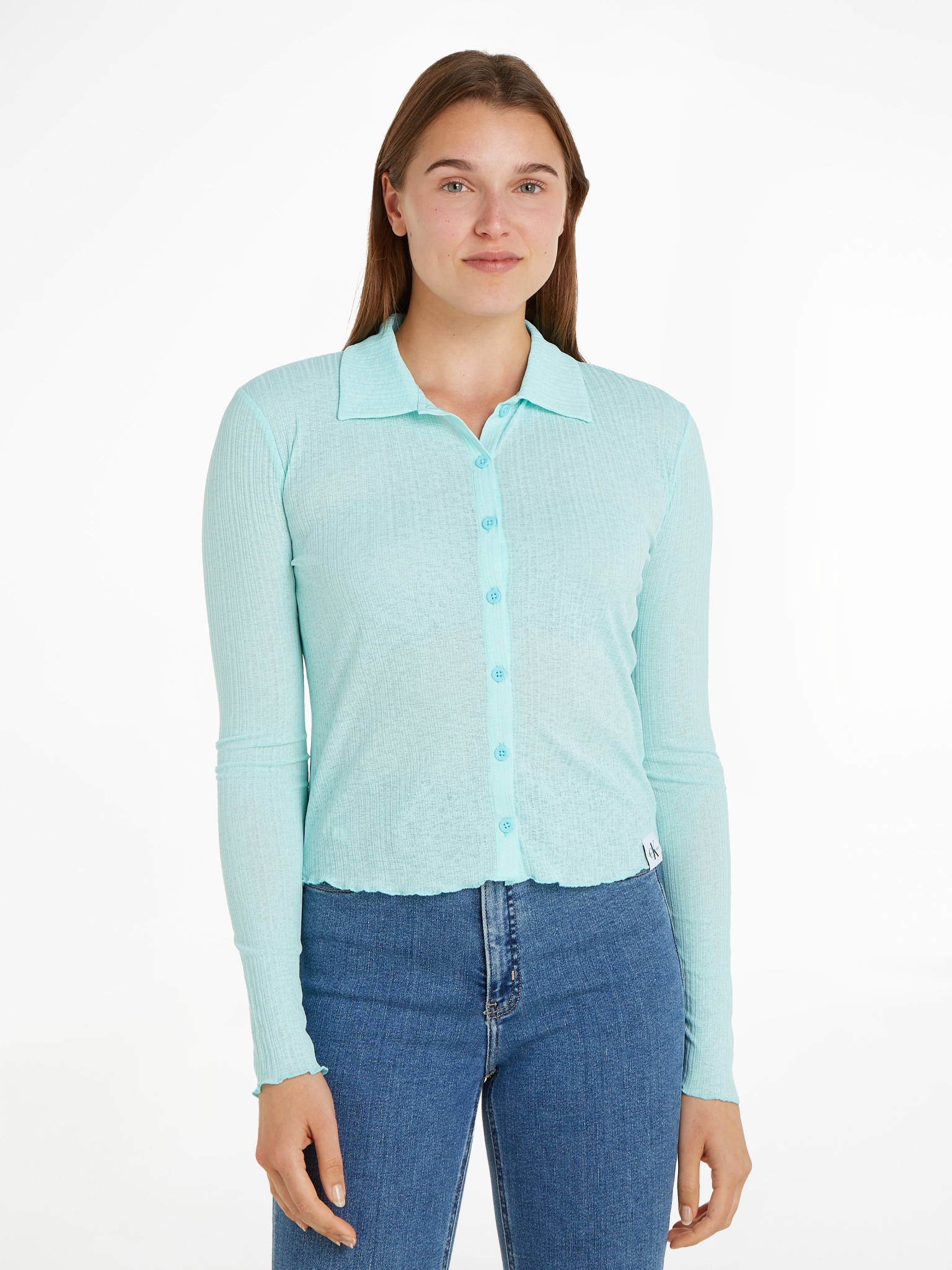 CALVIN KLEIN JEANS SHEER RIB BUTTON DOWN SHIRT 10734450 kaufen | WÖHRL 