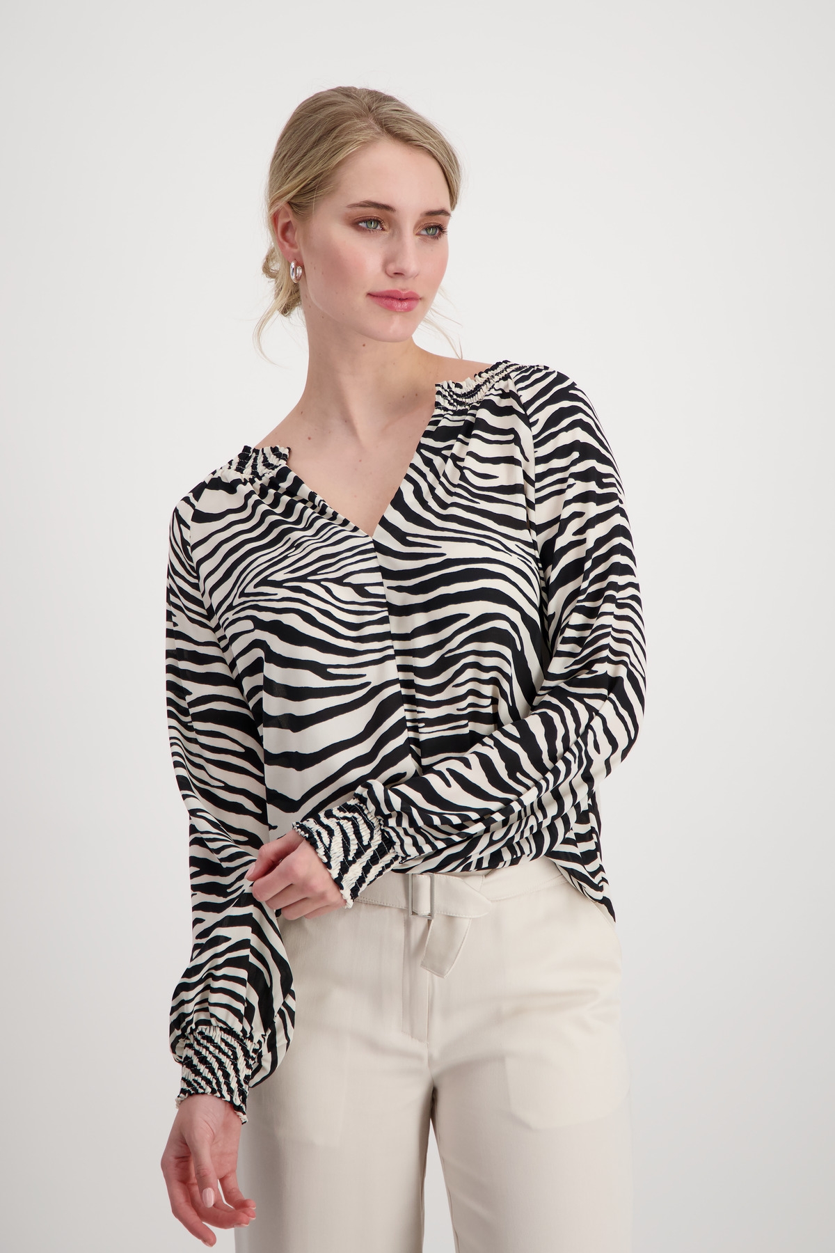 MONARI Gesmokte Zebramuster Bluse 10751297 kaufen | WÖHRL