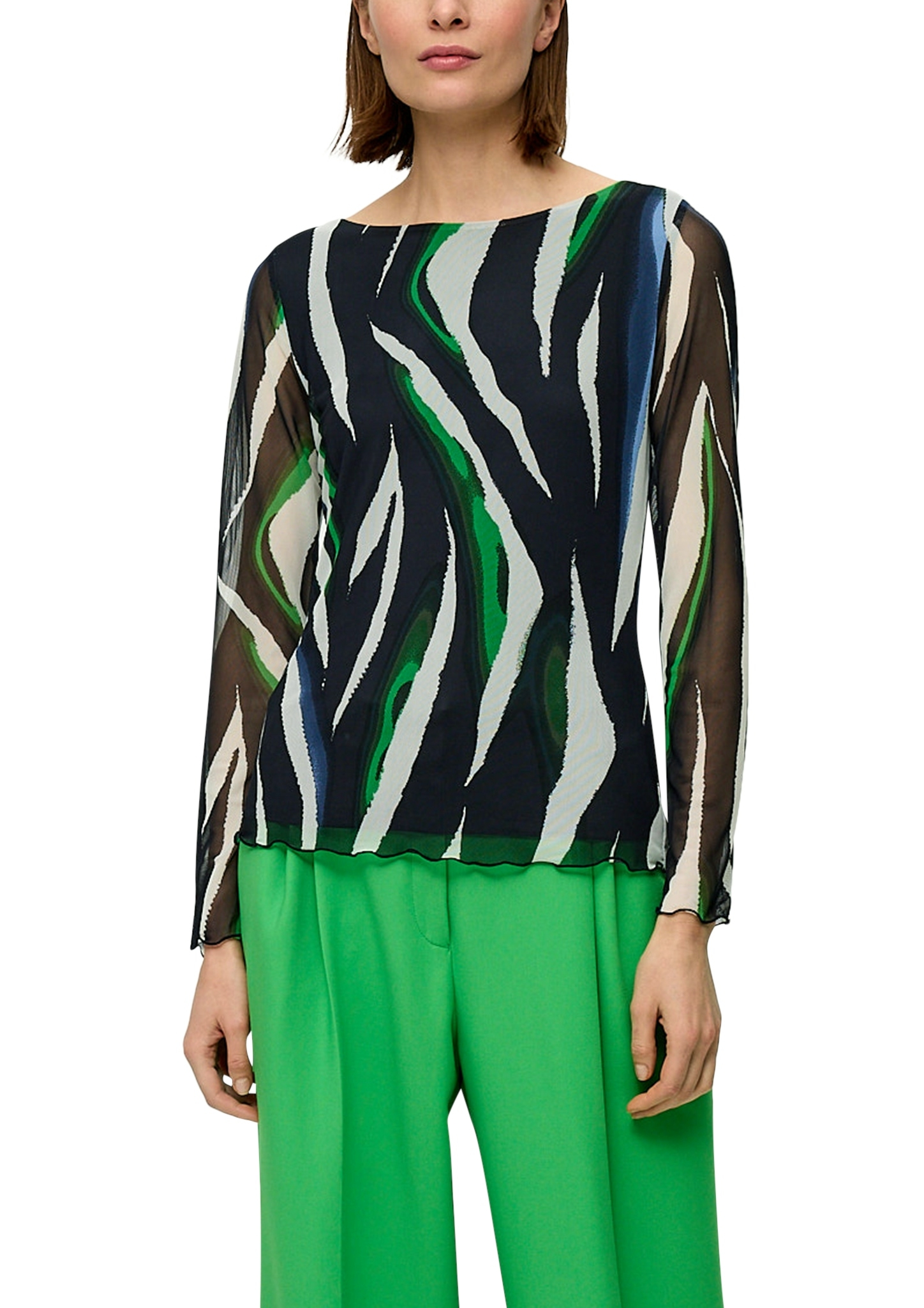 S.OLIVER BLACK LABEL Mesh-Shirt mit All-over-Print 10741666 kaufen 