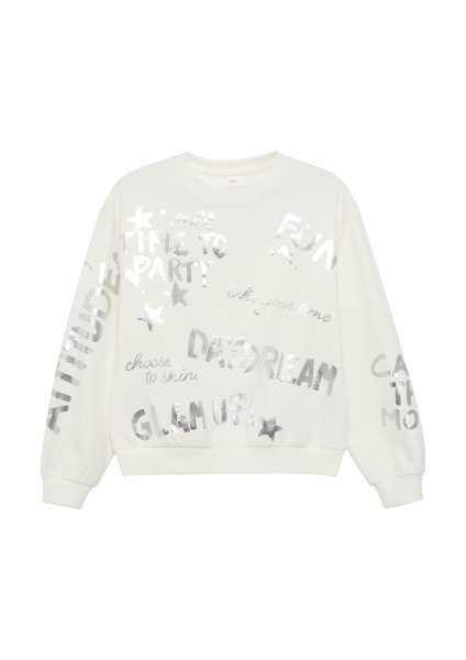 S.OLIVER Oversized Sweatshirt mit silbernem All-over-Print 10776534