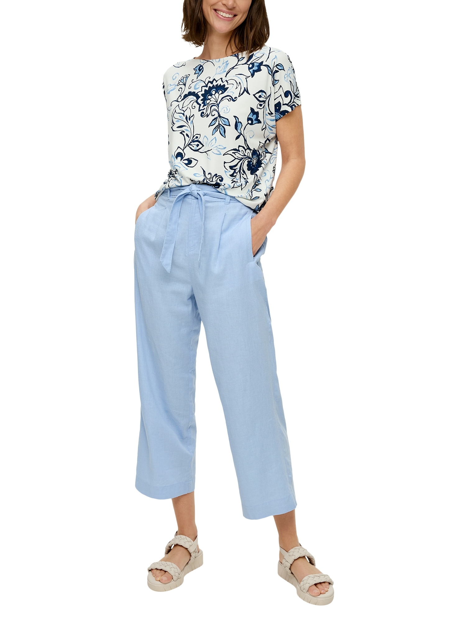 S.OLIVER Viskose-Shirt mit All-over-Print im Relaxed Fit 10751504 