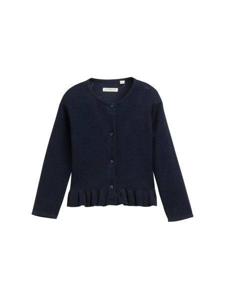 TOM TAILOR DENIM Ajour-Cardigan mit Herzmuster 10800828