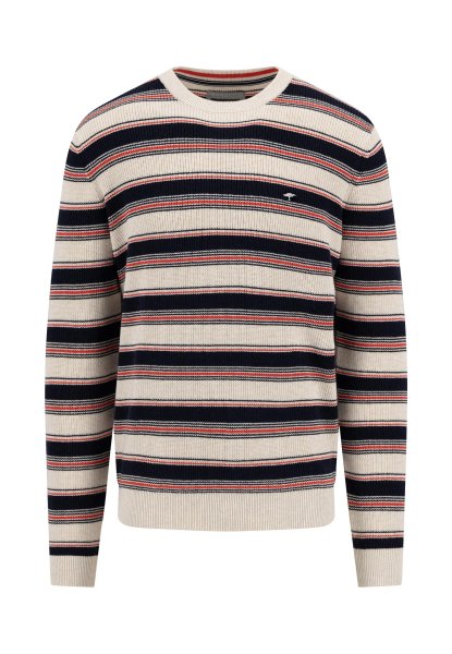 FYNCH HATTON Strickpullover R-Neck Fisherman Striped 10767846