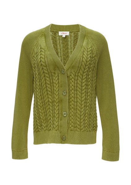 S.OLIVER Baumwollcardigan mit Zopfmuster 10761467